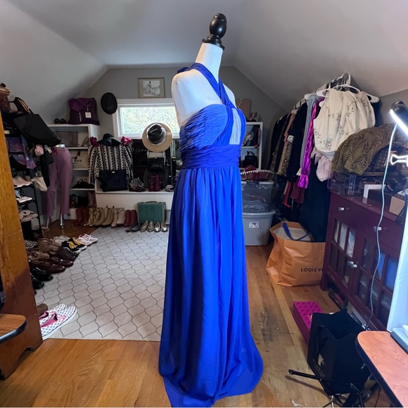 ONE BY EIGHT Stunning Blue Halter Gown - Convertible Wrap Style Sz 12 - Picture 5 of 11